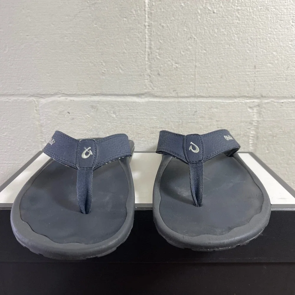 OluKai Ohana 10110A-TF6C Navy Blue Flip Flop Thong Sandals Slip On Men's 13 US‎